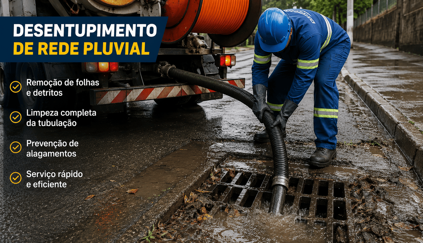 Desentupimento de Rede pluvial